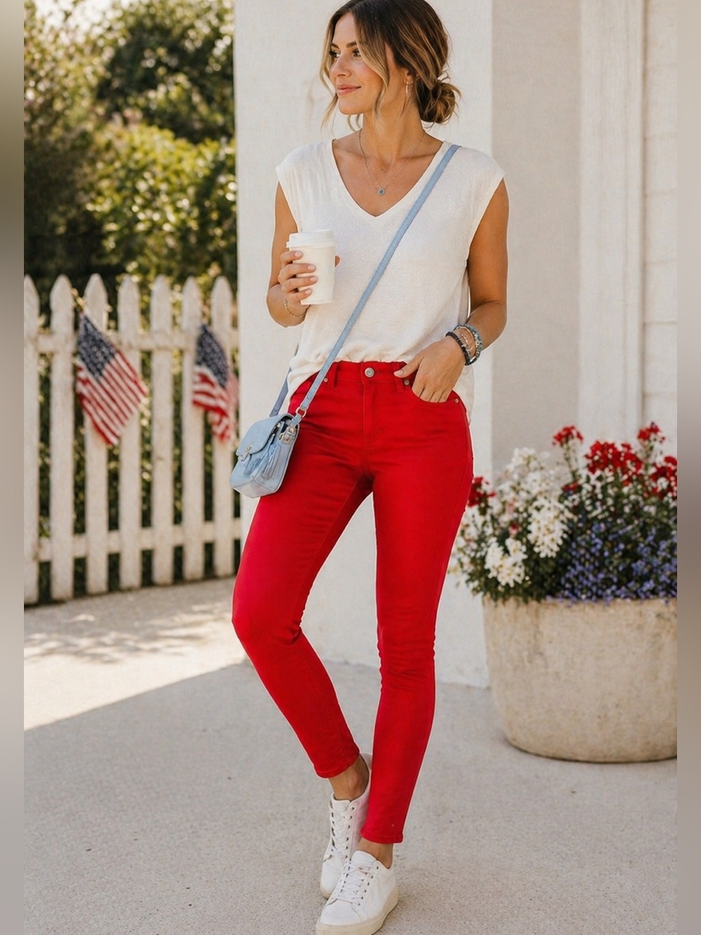 d.jeans Red Skinny Jeans 8P Petite Mid Rise Stretch Denim Pants